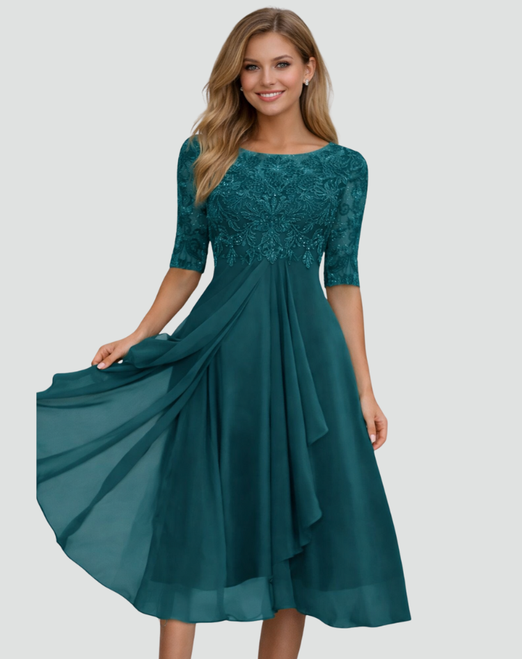 Blonde festkjole dame – Turkis