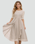 Blonde festkjole dame – Beige