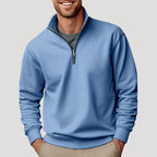 Herre quarter zip sweatshirt med høj krave