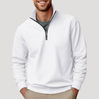 Herre quarter zip sweatshirt med høj krave