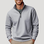 Herre quarter zip sweatshirt med høj krave