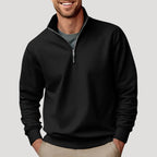 Herre quarter zip sweatshirt med høj krave