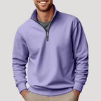 Herre quarter zip sweatshirt med høj krave