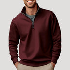 Herre quarter zip sweatshirt med høj krave