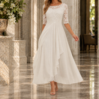 Blonde midikjole dame – Hvid