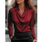 Satinbluse dame – Bordeaux