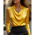 Satinbluse dame – Gul